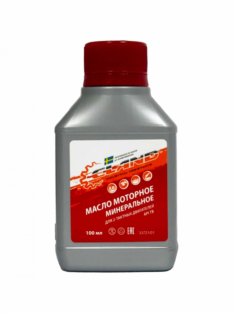Масло моторное минеральное ELAND для двухтактных двигателей API TB красное 100 мл