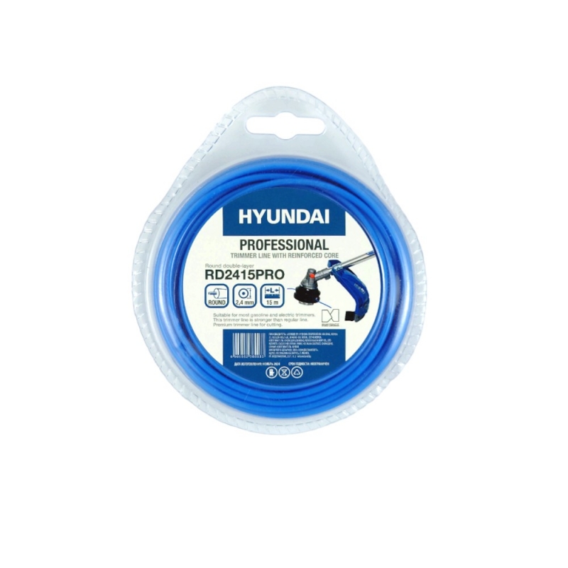 Леска для триммера HYUNDAI RD-2415 PRO 2,4мм*15м,двухсл. круг.